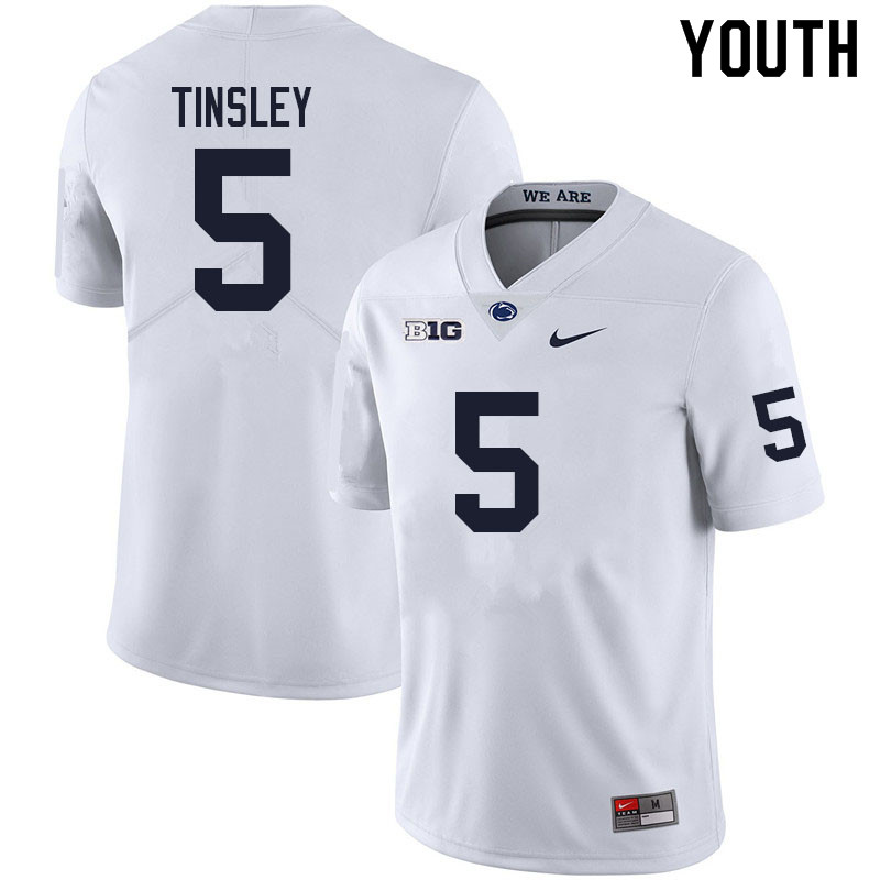 Youth #5 Mitchell Tinsley Penn State Nittany Lions College Football Jerseys Sale-White - Click Image to Close
